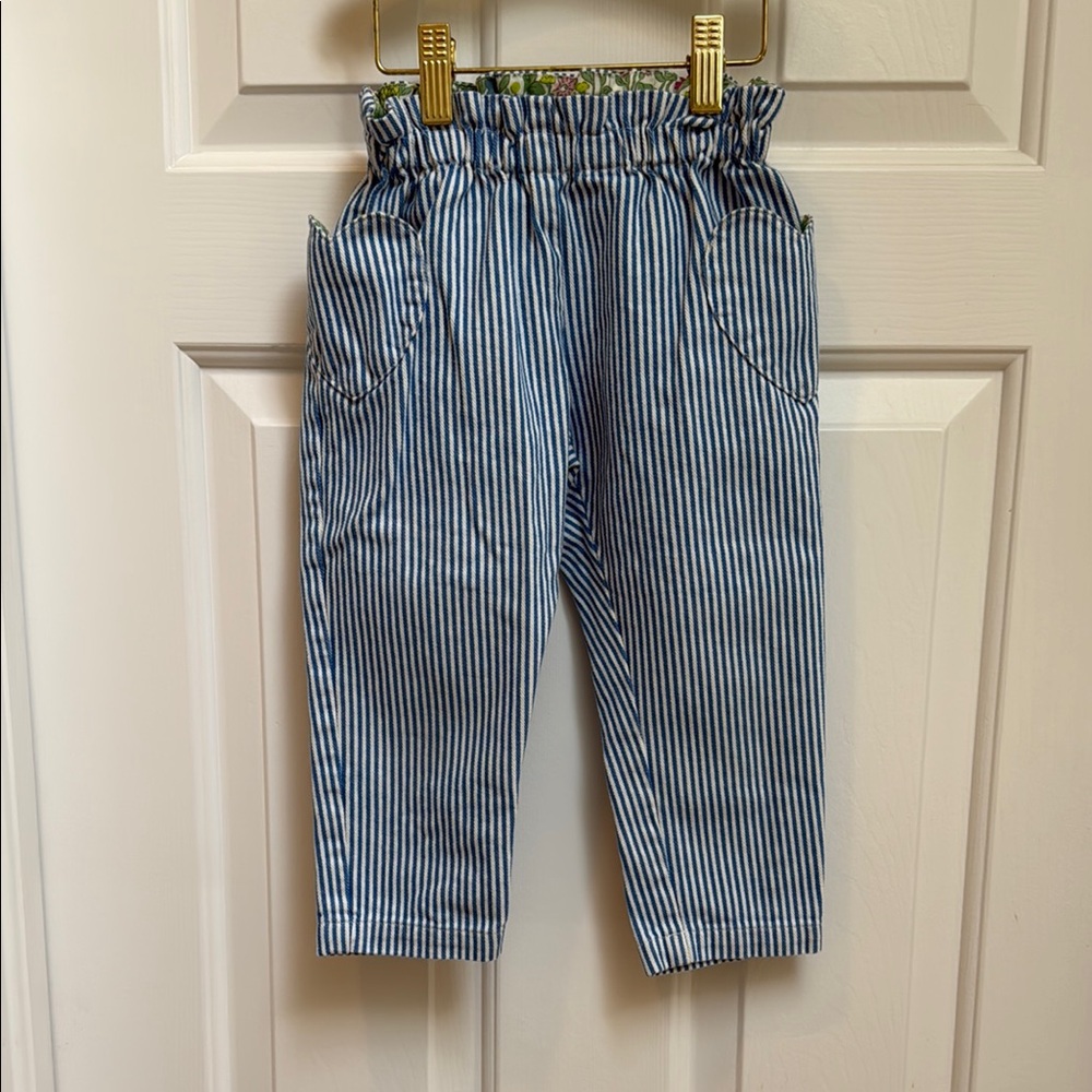 Mini Boden Blue Striped Kids Casual Bottoms 3 years